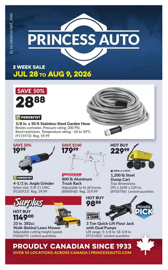 Princess Auto catalogue in Vernon | Great offer for bargain hunters | 2026-07-28T00:00:00.000Z - 2026-08-09T00:00:00.000Z
