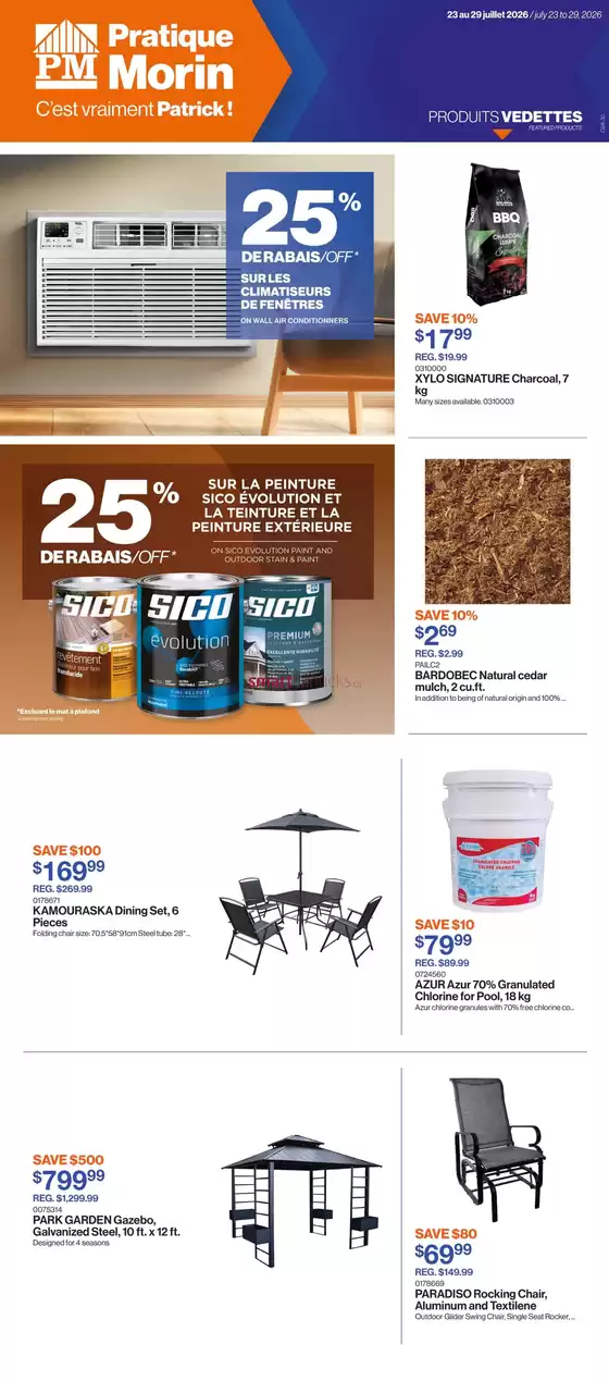Patrick Morin catalogue in Courtenay | Weekly flyer | 2026-07-23T00:00:00.000Z - 2026-07-29T00:00:00.000Z