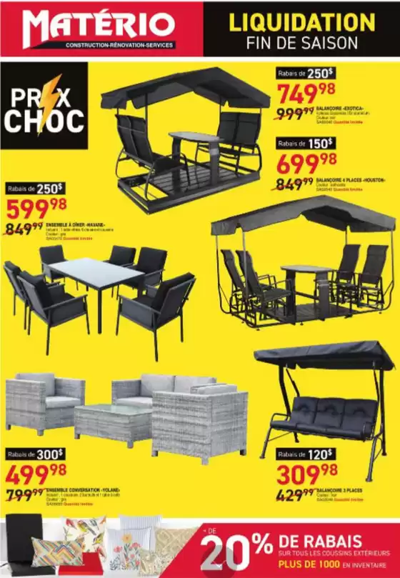 Matério catalogue in Kingston | Liquidation Fin de saison | 2026-07-24T00:00:00.000Z - 2026-07-29T00:00:00.000Z