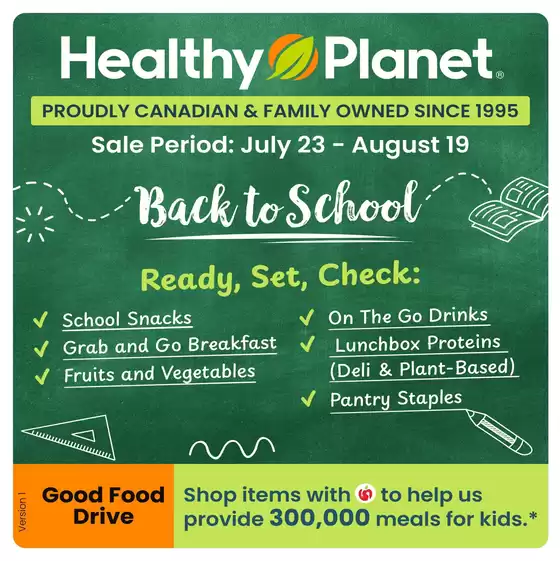 Healthy Planet catalogue in Quebec | Back to school  | 2026-07-24T00:00:00.000Z - 2026-08-19T00:00:00.000Z