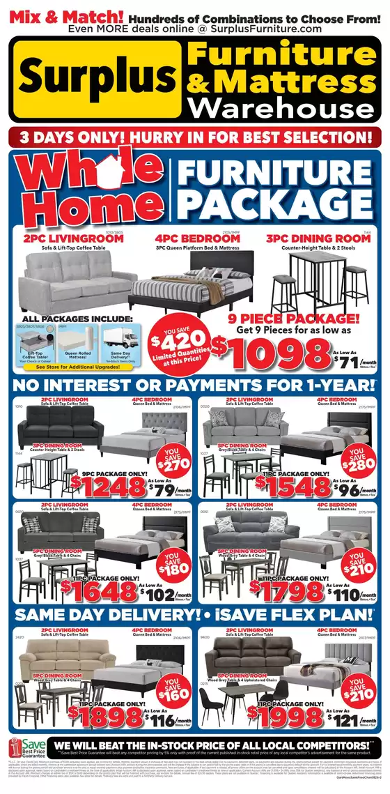 Surplus Furniture catalogue in Hamilton | Surplus Furniture & Mattress Warehouse flyer  | 2026-07-27T00:00:00.000Z - 2026-08-02T00:00:00.000Z