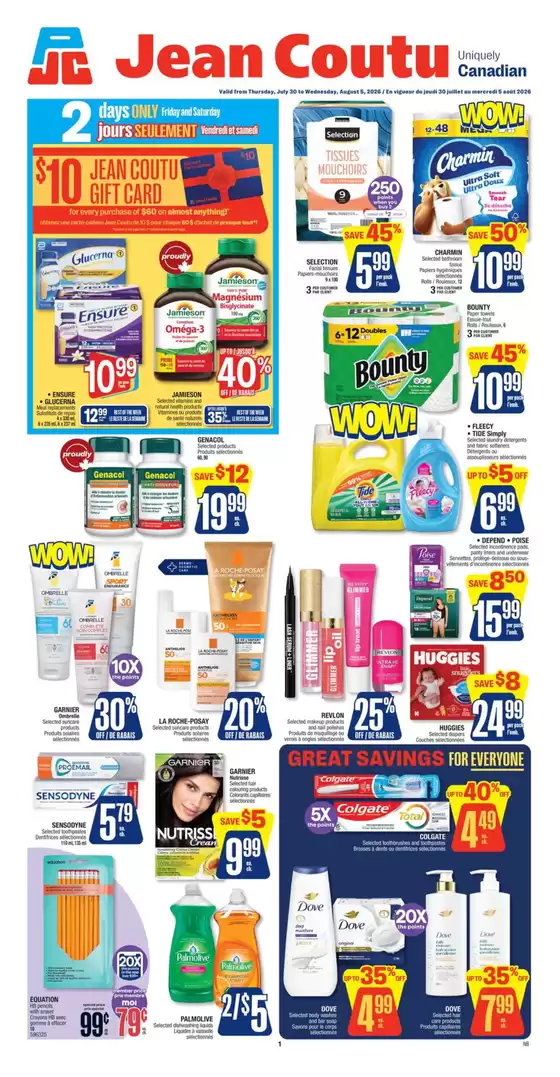 Jean Coutu catalogue | Top deals and discounts | 2026-07-30T00:00:00.000Z - 2026-08-05T00:00:00.000Z