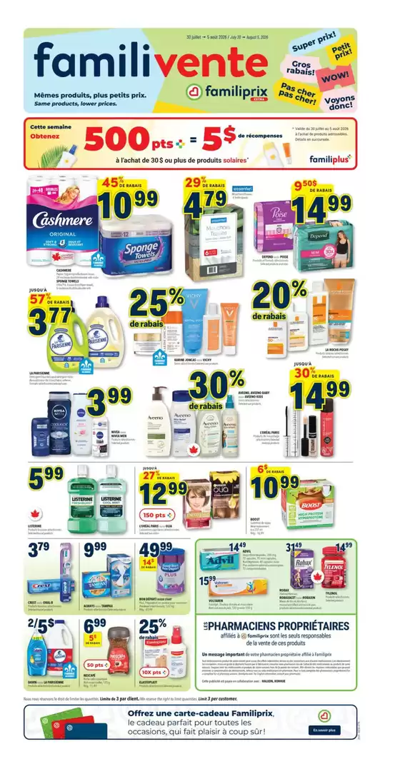 Familiprix catalogue | Exclusive bargains | 2026-07-30T00:00:00.000Z - 2026-08-05T00:00:00.000Z