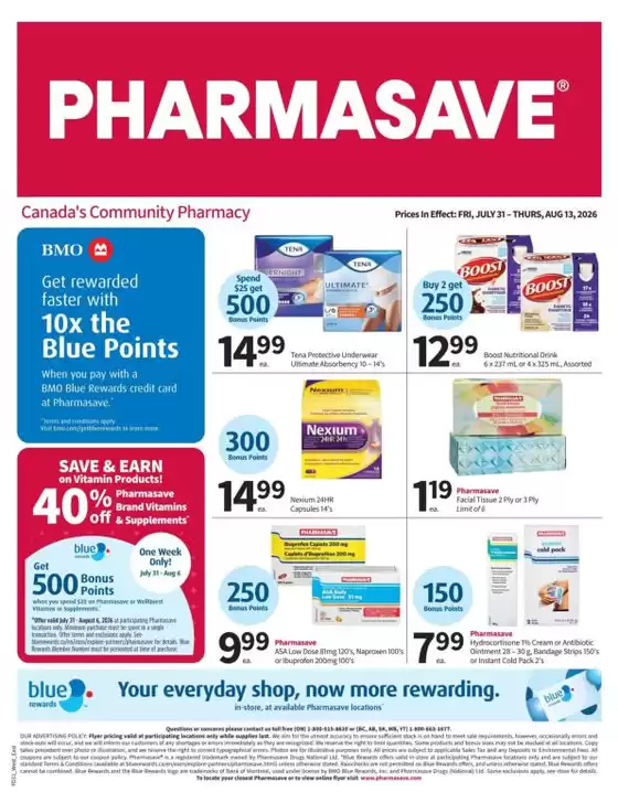 Pharmasave catalogue | Top offers for all bargain hunters | 2026-07-31T00:00:00.000Z - 2026-08-13T00:00:00.000Z