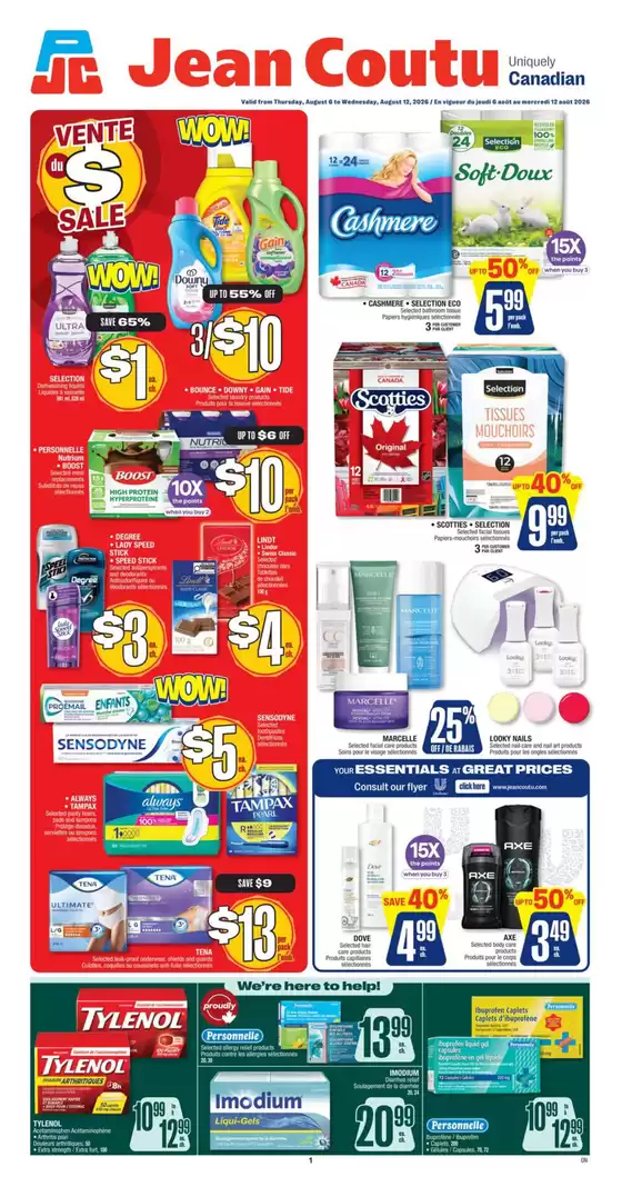 Jean Coutu catalogue | Current bargains and offers | 2026-08-06T00:00:00.000Z - 2026-08-12T00:00:00.000Z
