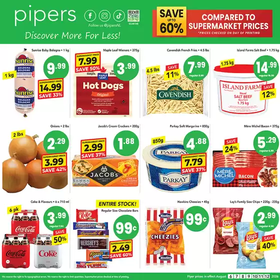 Pipers catalogue | Discover more for less | 2026-08-07T00:00:00.000Z - 2026-08-12T00:00:00.000Z