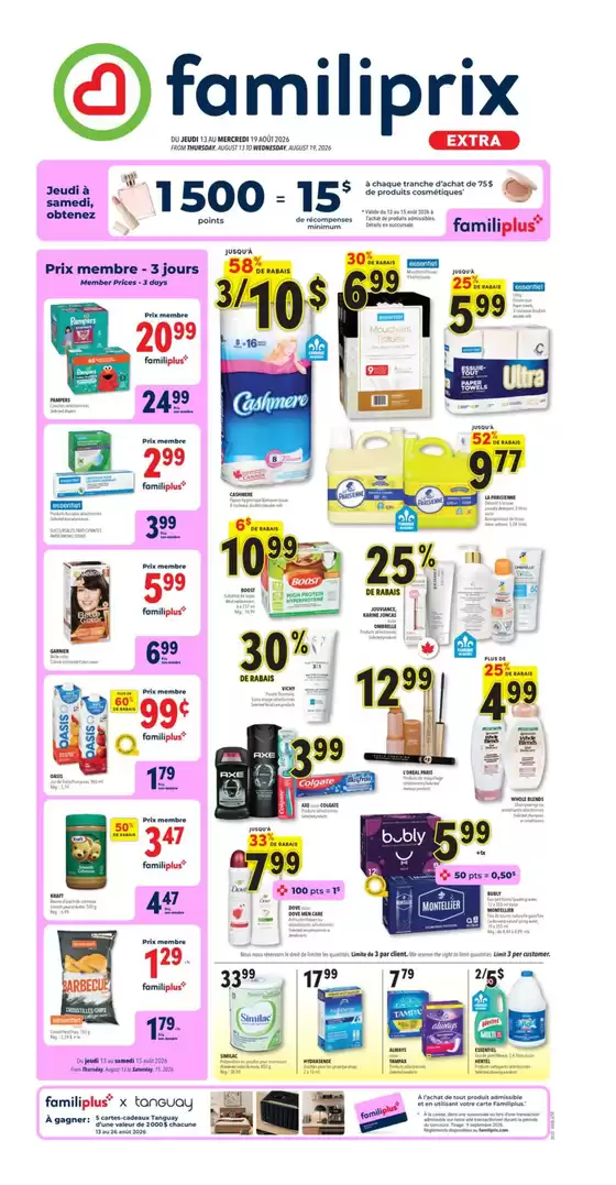 Familiprix catalogue | Offers for bargain hunters | 2026-08-13T00:00:00.000Z - 2026-08-19T00:00:00.000Z