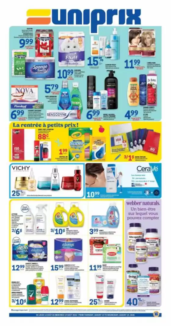 Uniprix catalogue | Uniprix Weekly ad | 2026-08-13T00:00:00.000Z - 2026-08-19T00:00:00.000Z