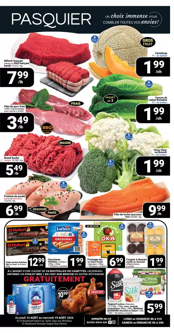Pasquier catalogue | Choix immense pour combler toutes vos envies! | 2026-08-13T00:00:00.000Z - 2026-08-19T00:00:00.000Z