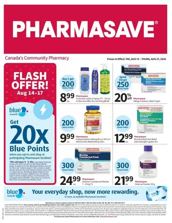 Pharmasave catalogue | Our best offers for you | 2026-08-14T00:00:00.000Z - 2026-08-27T00:00:00.000Z