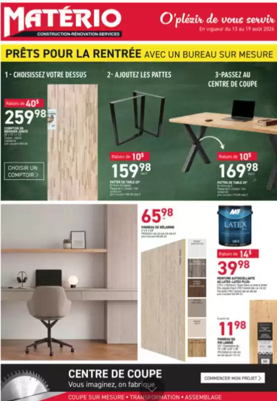 Matério catalogue | Prets pour la rentree avec UN bureau sur mesure | 2026-08-17T00:00:00.000Z - 2026-08-19T00:00:00.000Z