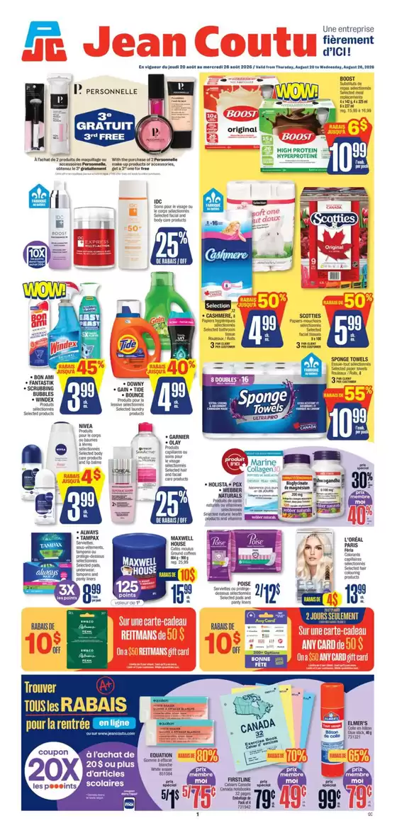 Jean Coutu catalogue | Weekly Flyer | 2026-08-20T00:00:00.000Z - 2026-08-26T00:00:00.000Z