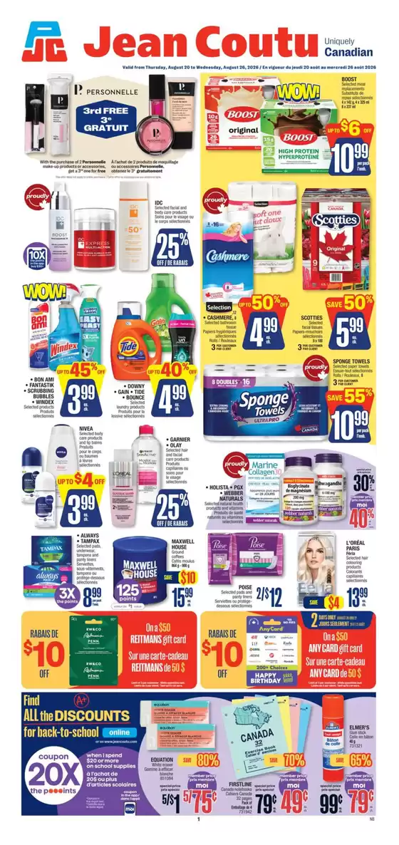 Jean Coutu catalogue | Attractive special offers for everyone | 2026-08-20T00:00:00.000Z - 2026-08-26T00:00:00.000Z
