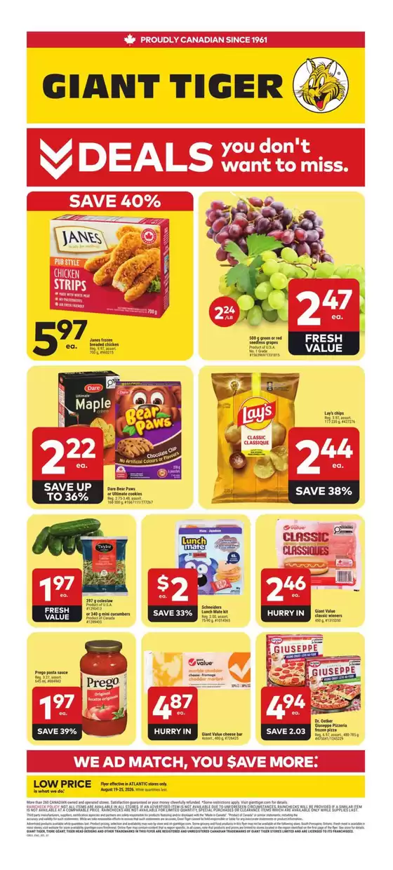 Giant Tiger catalogue in Sault Ste. Marie | Discover attractive offers | 2026-08-19T00:00:00.000Z - 2026-08-25T00:00:00.000Z