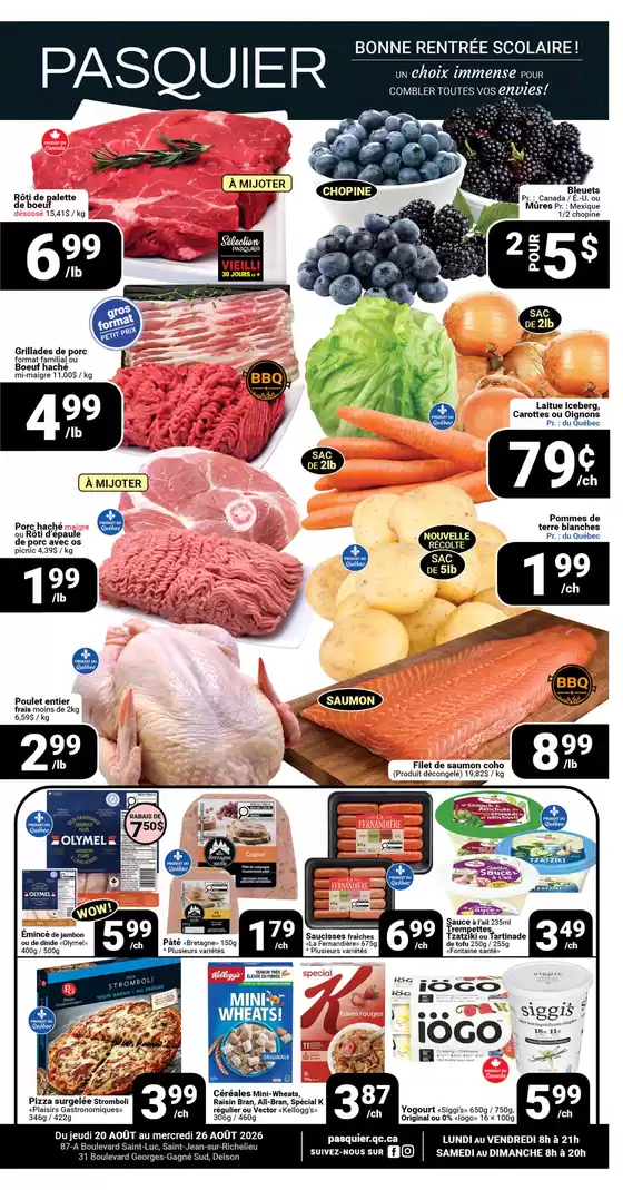 Pasquier catalogue in Gatineau | Bonne rentrée scolaire! | 2026-08-20T00:00:00.000Z - 2026-08-26T00:00:00.000Z