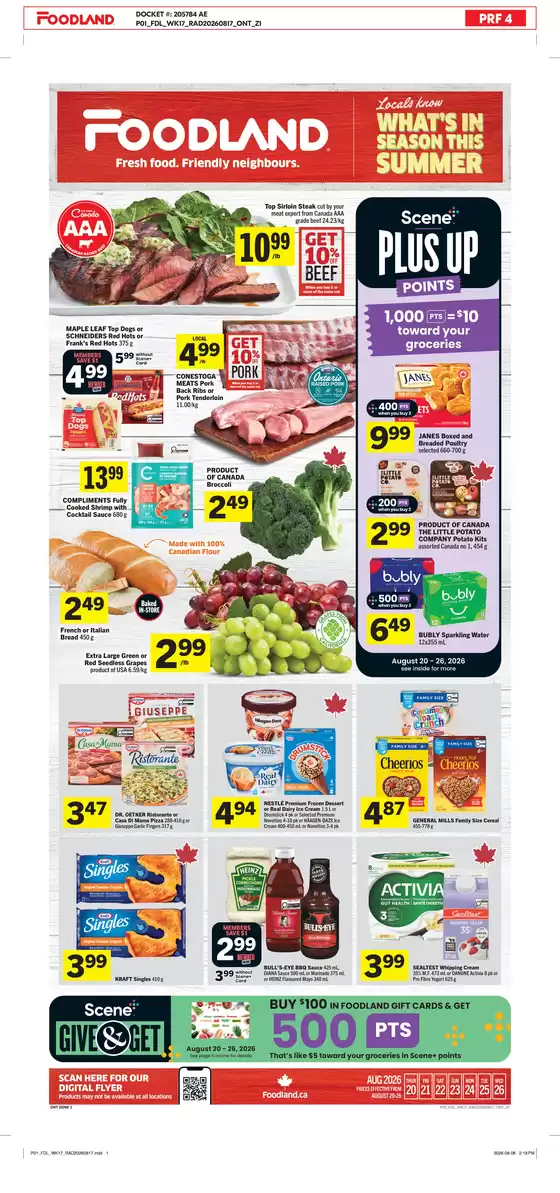 Foodland catalogue in Mactaquac | Weekly flyer | 2026-08-20T00:00:00.000Z - 2026-08-26T00:00:00.000Z