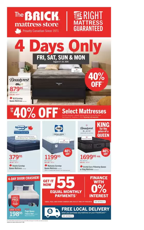 The Brick catalogue | Brick Mattress Store | 2026-08-20T00:00:00.000Z - 2026-09-02T00:00:00.000Z