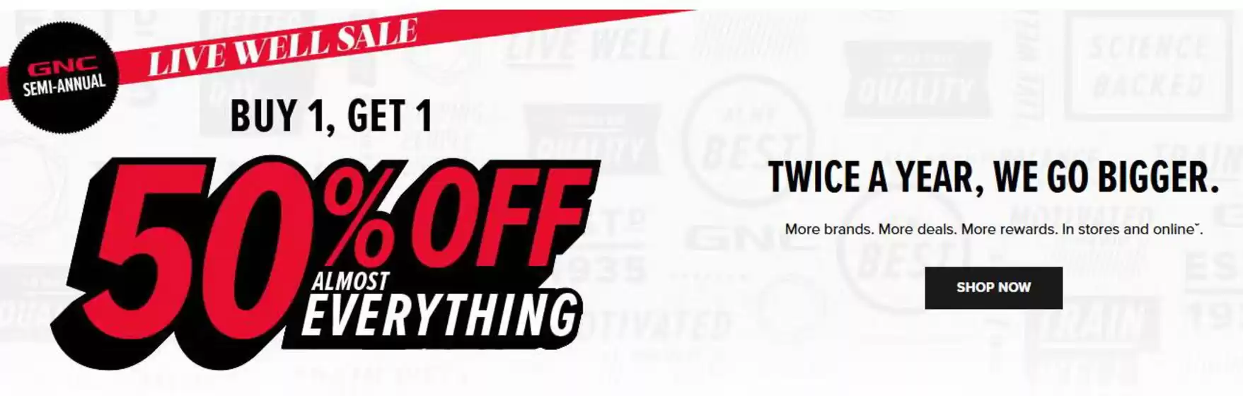 GNC catalogue | Buy one get one 50 % off | 2026-08-20T00:00:00.000Z - 2026-09-06T00:00:00.000Z