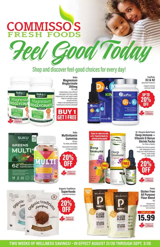 Commisso's Fresh Foods catalogue | Two weeks of wellness savings! | 2026-08-21T00:00:00.000Z - 2026-09-03T00:00:00.000Z