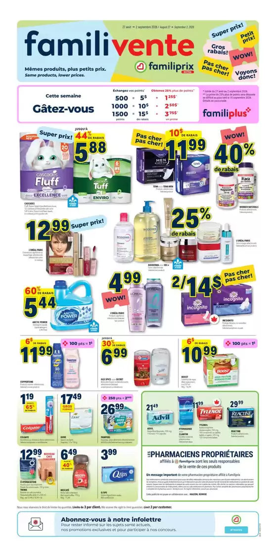 Familiprix catalogue | Current deals and offers | 2026-08-27T00:00:00.000Z - 2026-09-02T00:00:00.000Z