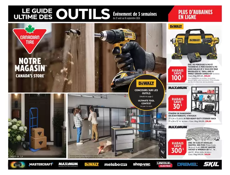 Canadian Tire catalogue in Rivière-du-Loup | Top deals and discounts | 2026-08-27T00:00:00.000Z - 2026-09-16T00:00:00.000Z