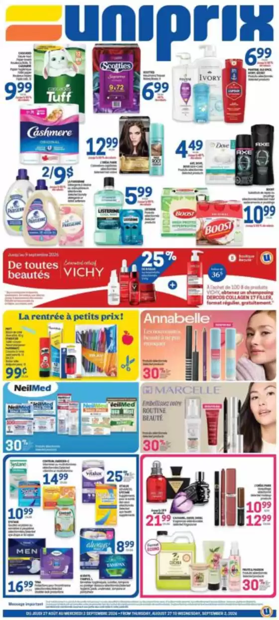 Uniprix catalogue | Uniprix Weekly ad | 2026-08-27T00:00:00.000Z - 2026-09-02T00:00:00.000Z