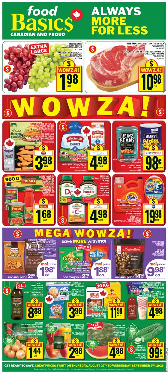 Food Basics catalogue in Hull QC | Our best bargains | 2026-08-27T00:00:00.000Z - 2026-09-02T00:00:00.000Z