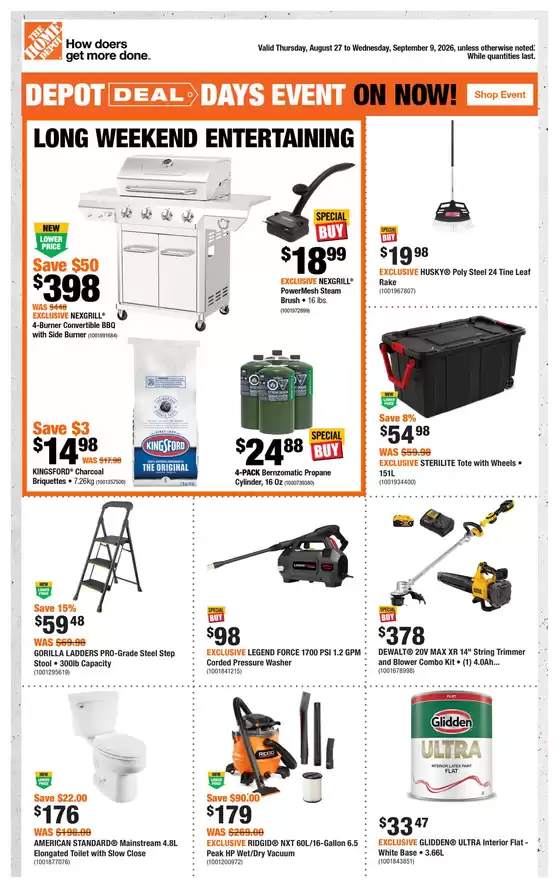 Home Depot catalogue | Our best bargains | 2026-08-27T00:00:00.000Z - 2026-09-09T00:00:00.000Z