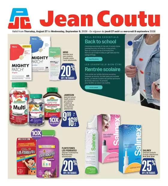 Jean Coutu catalogue | Our best offers for you | 2026-08-27T00:00:00.000Z - 2026-09-09T00:00:00.000Z
