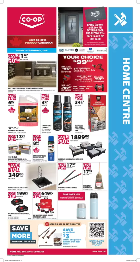 Co-op Home Centre catalogue in Montreal West | Home Centre | 2026-08-27T00:00:00.000Z - 2026-09-02T00:00:00.000Z