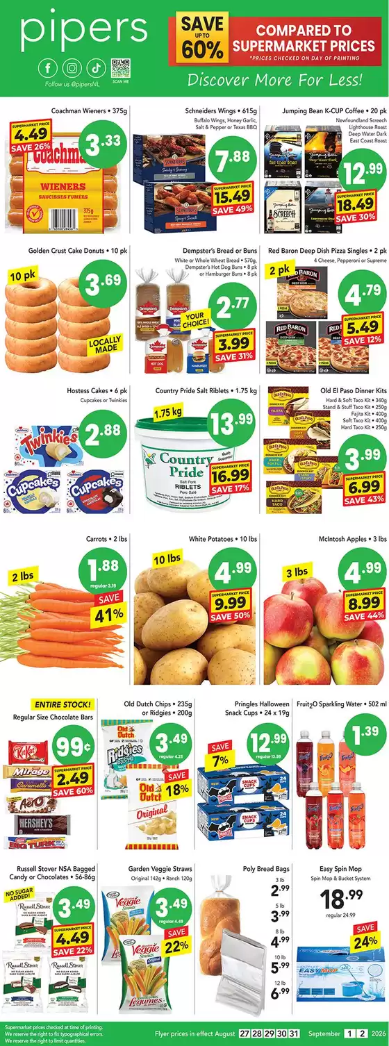 Pipers catalogue in La Malbaie | Flyer Pipers | 2026-08-27T00:00:00.000Z - 2026-09-02T00:00:00.000Z
