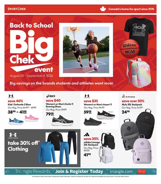 Sport Chek catalogue | Back to school | 2026-08-31T00:00:00.000Z - 2026-09-09T00:00:00.000Z