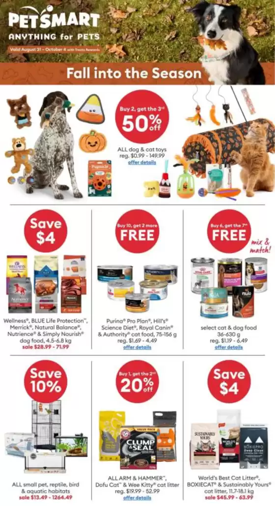 Petsmart catalogue | Petsmart Weekly ad | 2026-08-31T00:00:00.000Z - 2026-10-04T00:00:00.000Z