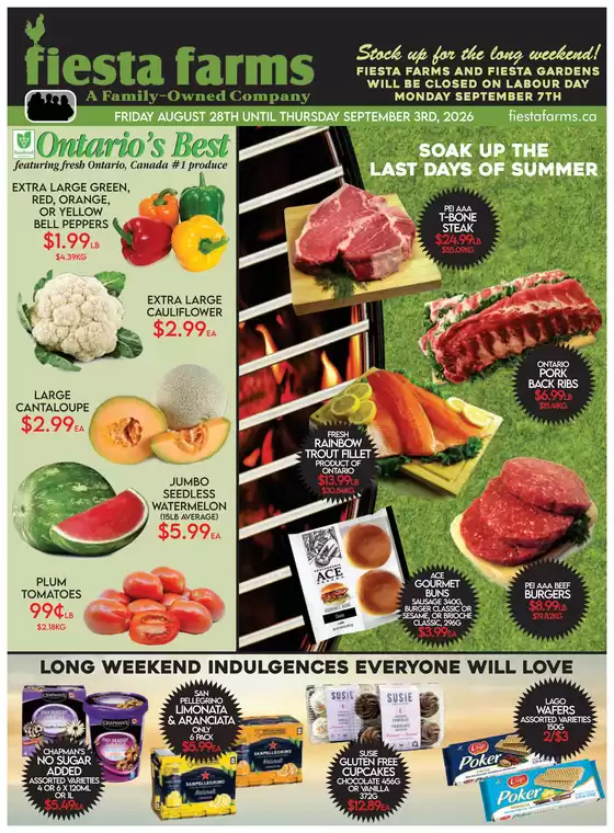 Fiesta Farms catalogue | Soak up the last days of summer | 2026-08-31T00:00:00.000Z - 2026-09-03T00:00:00.000Z