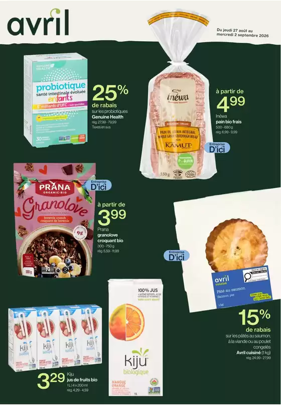 Avril catalogue | Weekly flyer  | 2026-08-31T00:00:00.000Z - 2026-09-02T00:00:00.000Z