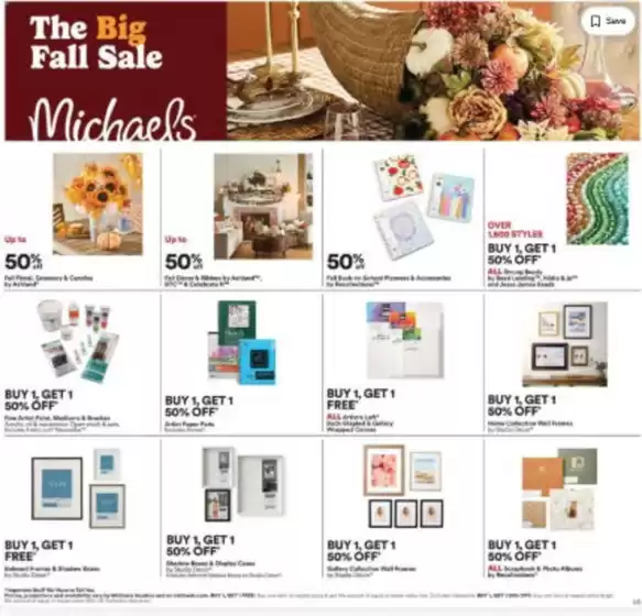 Michaels catalogue | The big fall sale | 2026-09-03T00:00:00.000Z - 2026-09-03T00:00:00.000Z