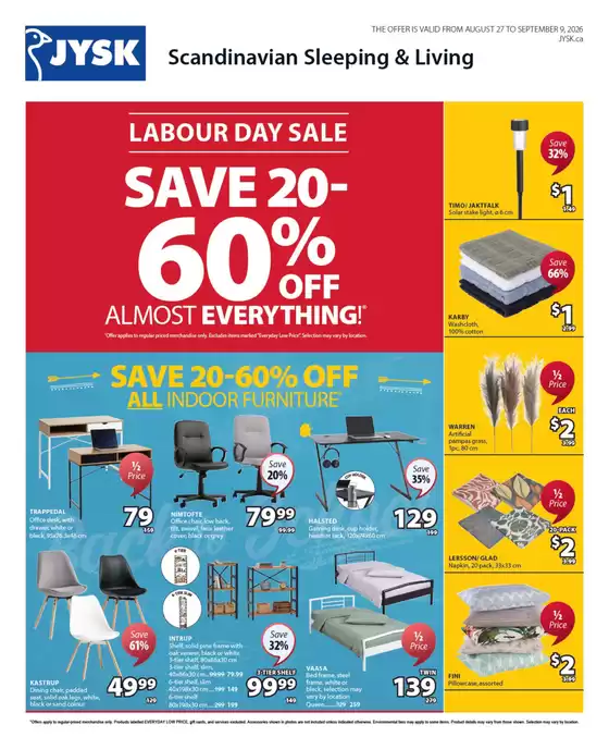 JYSK catalogue | Save 60 % off  | 2026-09-03T00:00:00.000Z - 2026-09-09T00:00:00.000Z