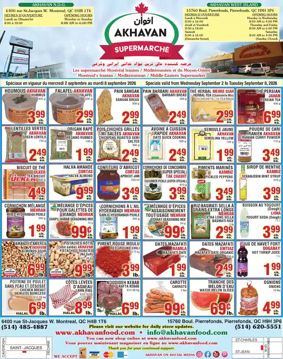 Akhavan catalogue | Spéciaux en viqueur du mercredi 2 septembre au mardi 8 septembre 2026 | 2026-09-03T00:00:00.000Z - 2026-09-08T00:00:00.000Z