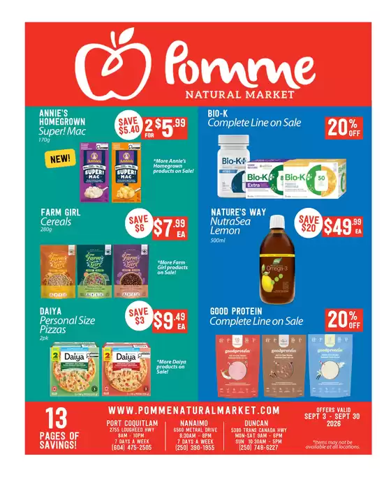 Pomme Natural Market catalogue | Monthly flyer | 2026-09-04T00:00:00.000Z - 2026-09-30T00:00:00.000Z