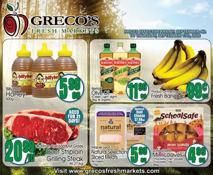 Greco's Fresh Markets catalogue | Greco's Fresh Market Flyer September 4 to 17 | 2026-09-04T00:00:00.000Z - 2026-09-17T00:00:00.000Z