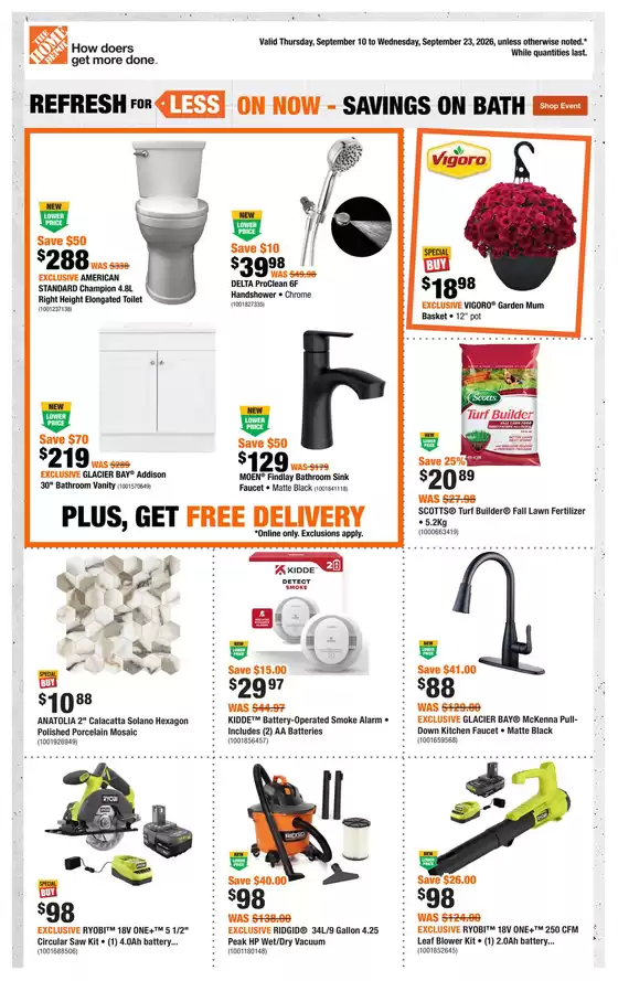 Home Depot catalogue | Exclusive bargains | 2026-09-10T00:00:00.000Z - 2026-09-23T00:00:00.000Z