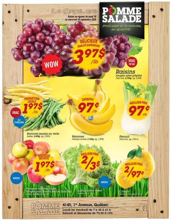 Pomme Salade catalogue | Circulaire Pomme Salade | 2026-09-10T00:00:00.000Z - 2026-09-16T00:00:00.000Z