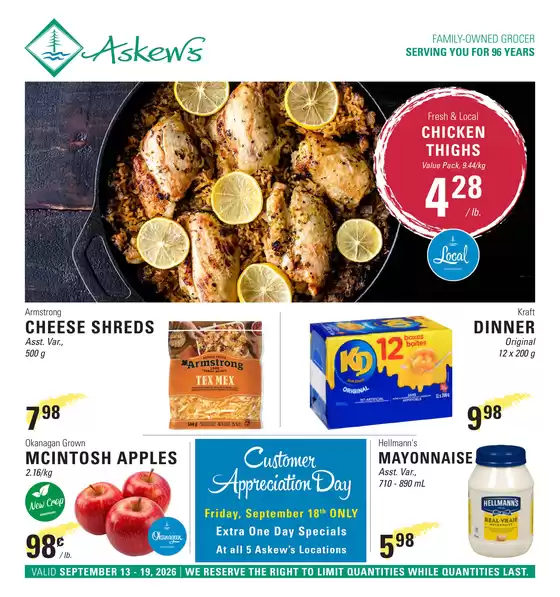 Askews Foods catalogue in Redvers | Weekly flyer | 2026-09-14T00:00:00.000Z - 2026-09-19T00:00:00.000Z