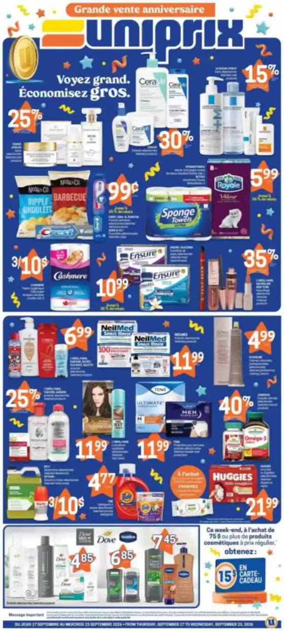Uniprix catalogue | Uniprix Weekly ad | 2026-09-17T00:00:00.000Z - 2026-09-23T00:00:00.000Z