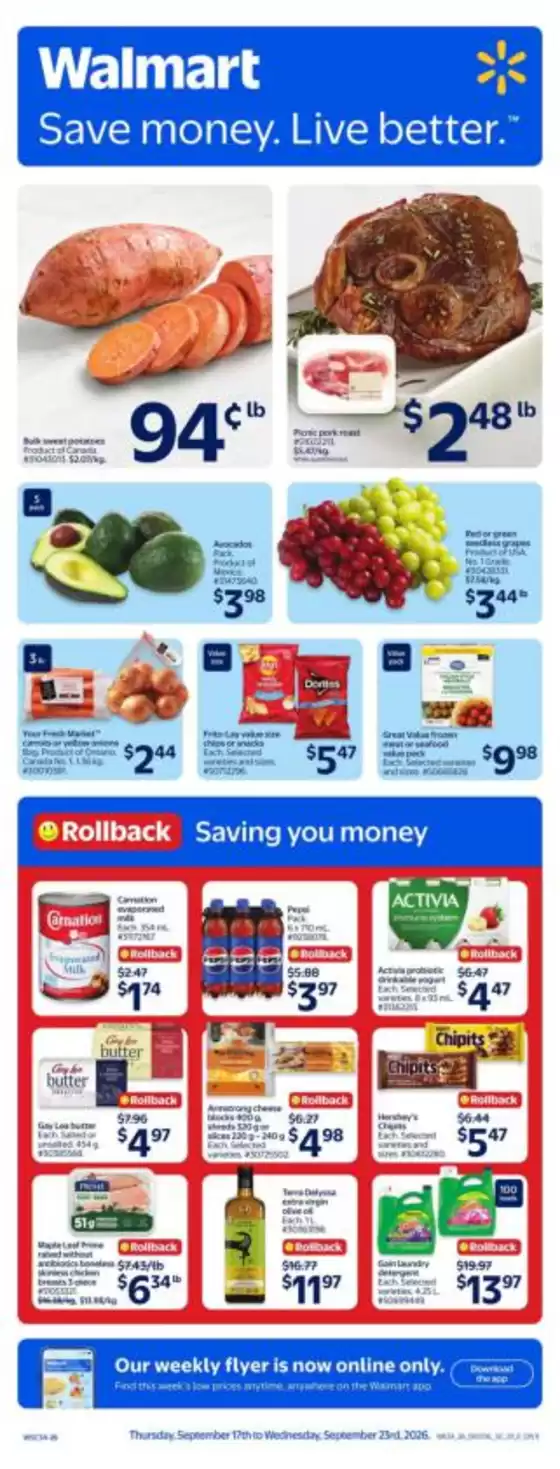 Walmart catalogue in Kitchener | Walmart flyer | 2026-09-17T00:00:00.000Z - 2026-09-23T00:00:00.000Z
