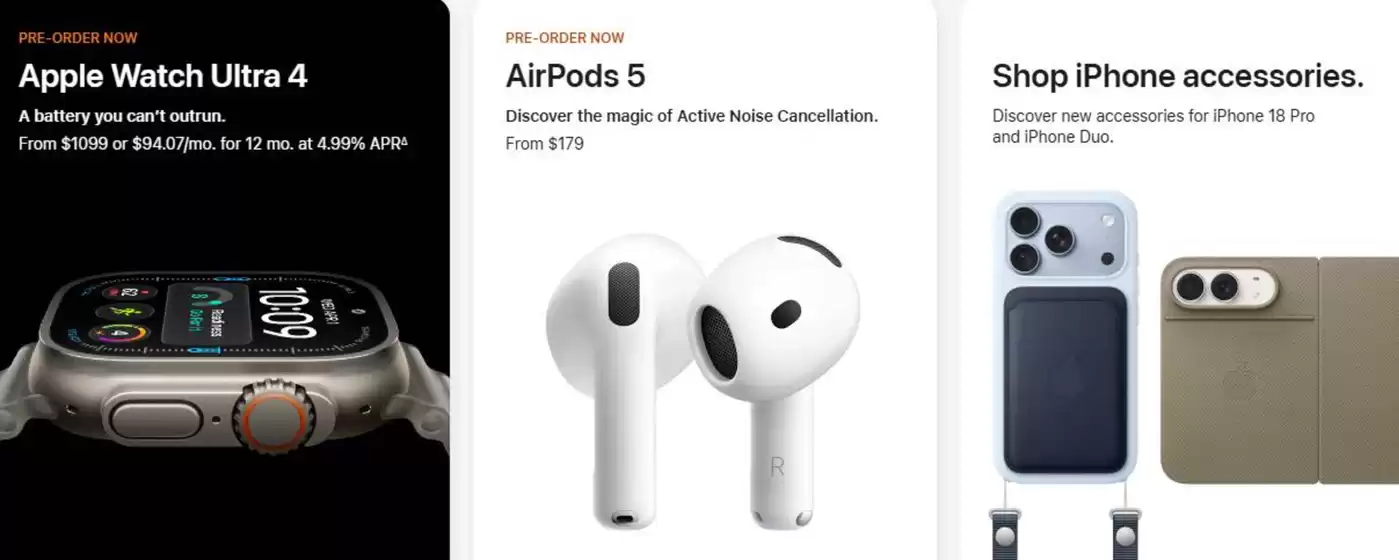 Apple catalogue | The latest. Take a look at what’s new. | 2026-09-16T00:00:00.000Z - 2026-10-18T00:00:00.000Z