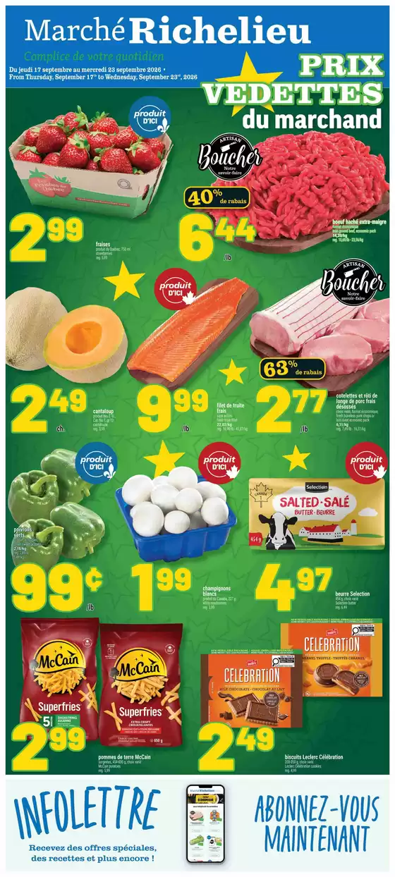 Marché Richelieu catalogue | Prix Vedettes Du Marchand | 2026-09-17T00:00:00.000Z - 2026-09-23T00:00:00.000Z