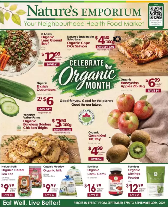 Nature's Emporium catalogue in Markham | Weekly specials | 2026-09-17T00:00:00.000Z - 2026-09-30T00:00:00.000Z