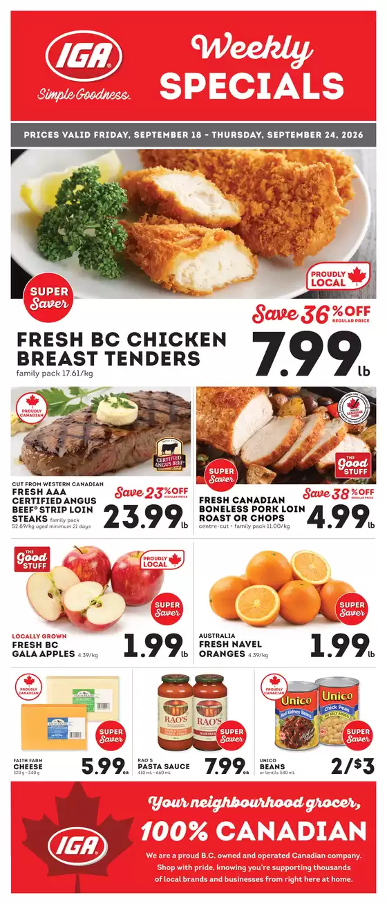 Market Place IGA catalogue in Quebec | Weekly specials | 2026-09-18T00:00:00.000Z - 2026-09-24T00:00:00.000Z