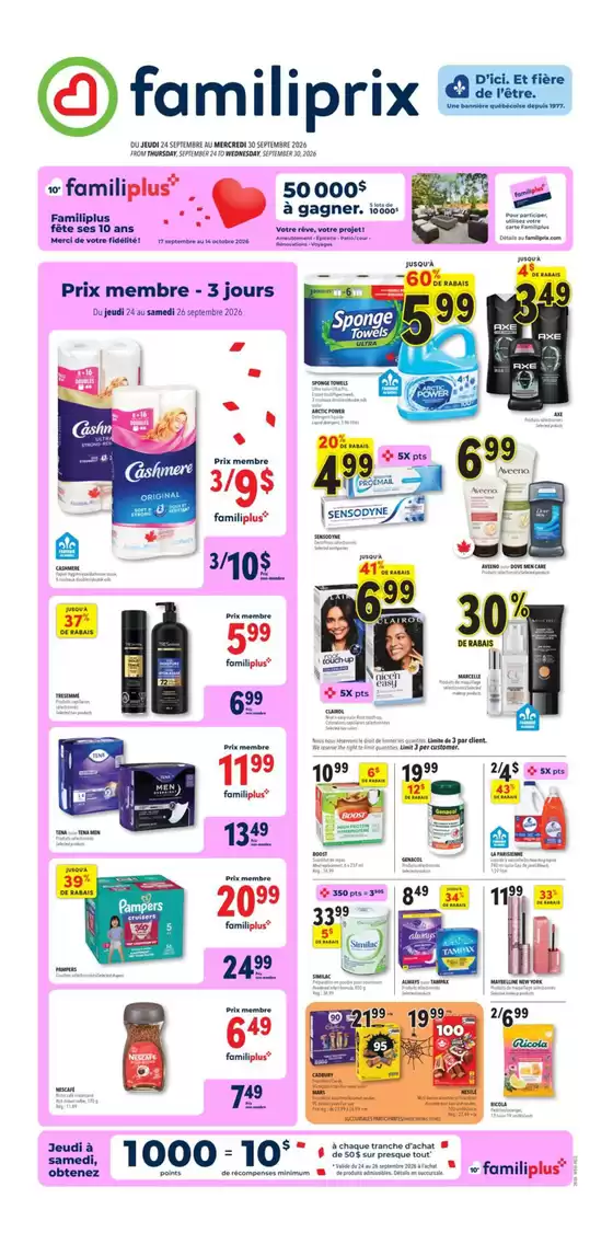 Familiprix catalogue in Russell | Current special promotions | 2026-09-24T00:00:00.000Z - 2026-09-30T00:00:00.000Z